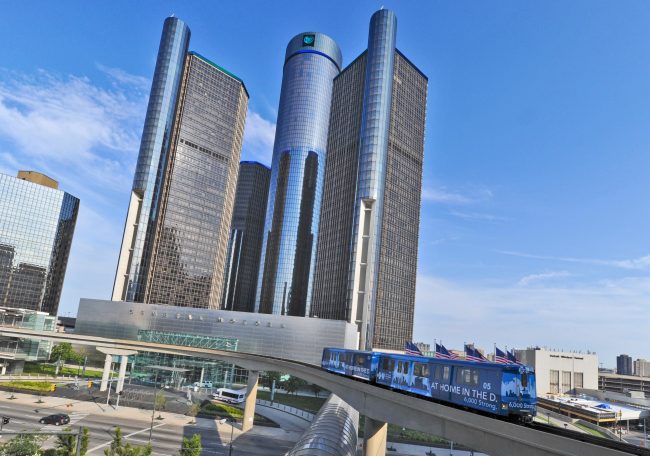 Detroit People Mover by the Renaissance Center